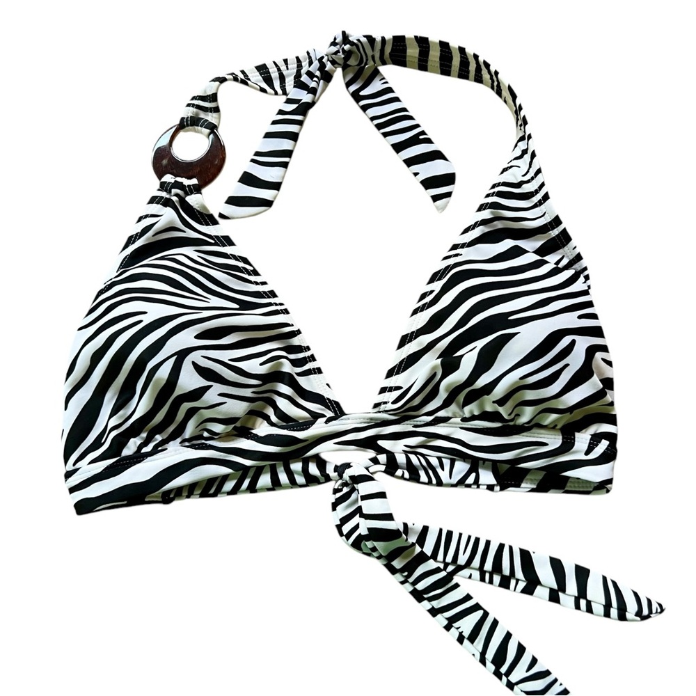 EUC - Old Navy Women’s Swim Top - Size Large, Zebra Triangle